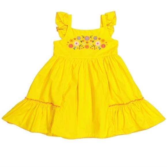 CUPCAKES and Cashemere Girls Embroidered Ruffle Strap Dress - Picture 1 of 12